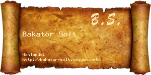Bakator Solt névjegykártya